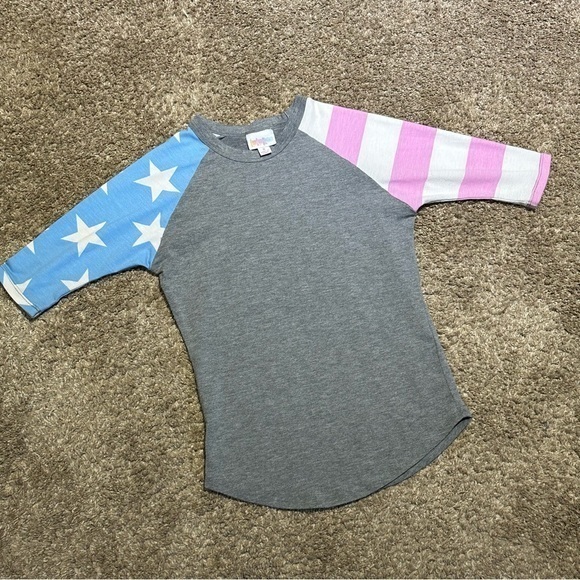 LuLaRoe Other - Lularoe raglan sleeve shirt girls 8 kc